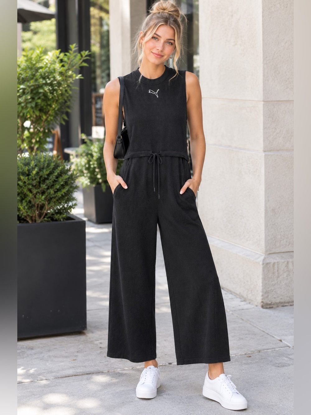 Puma Black Wide Leg Jumpsuit Size XS